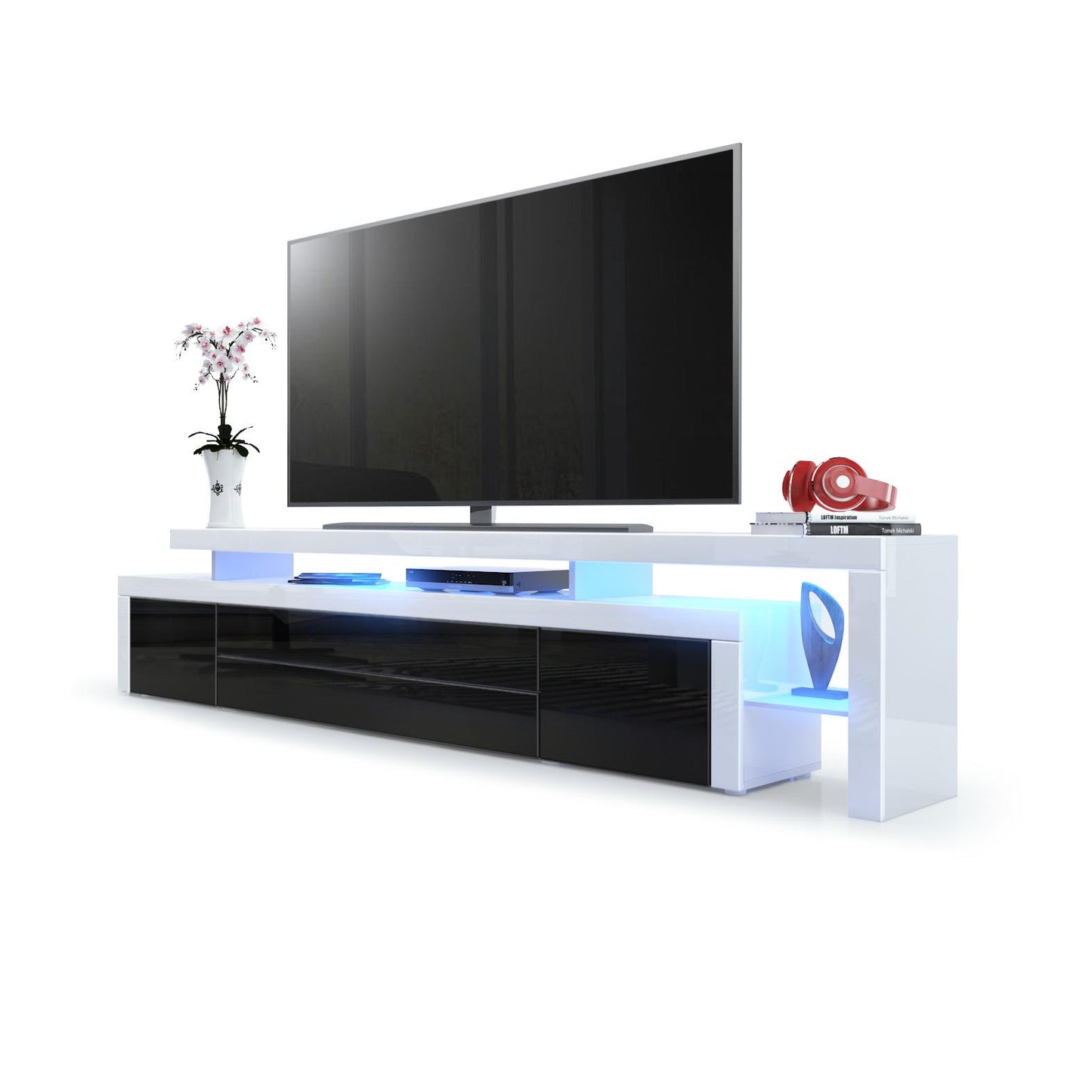 Plano TV Board Korpus Weiß mit LED