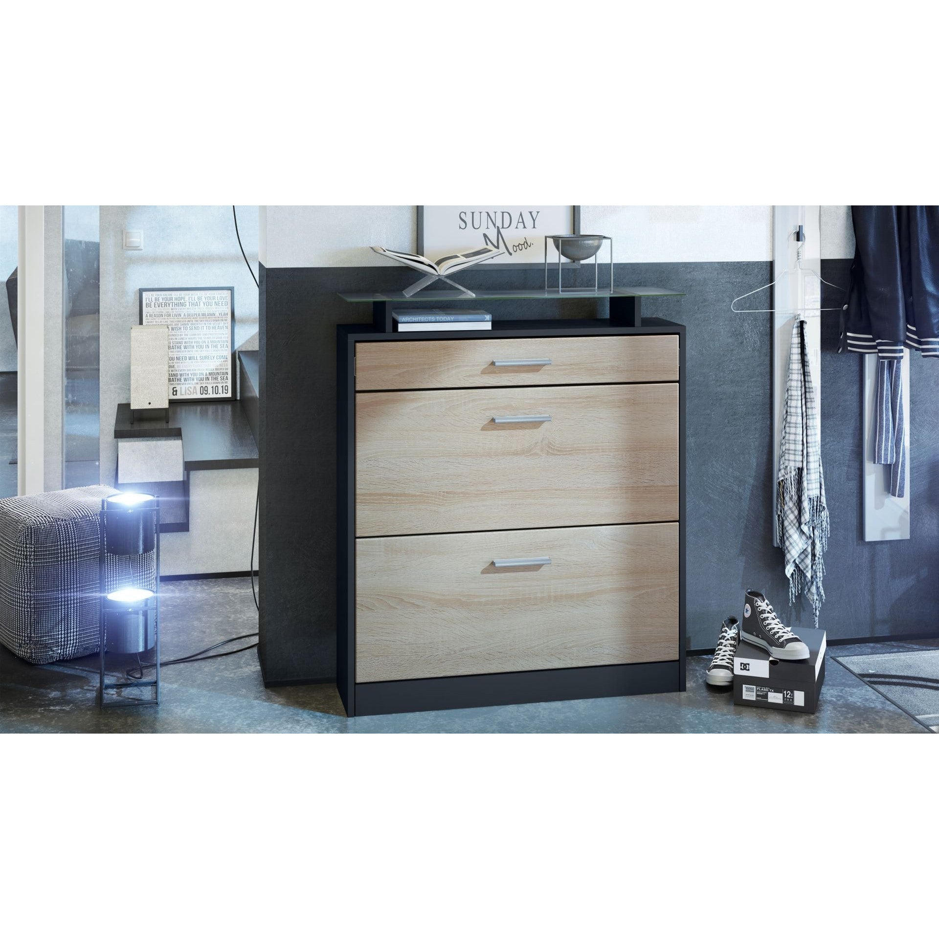 Sideboard Graz M1 - Korpus Schwarz matt