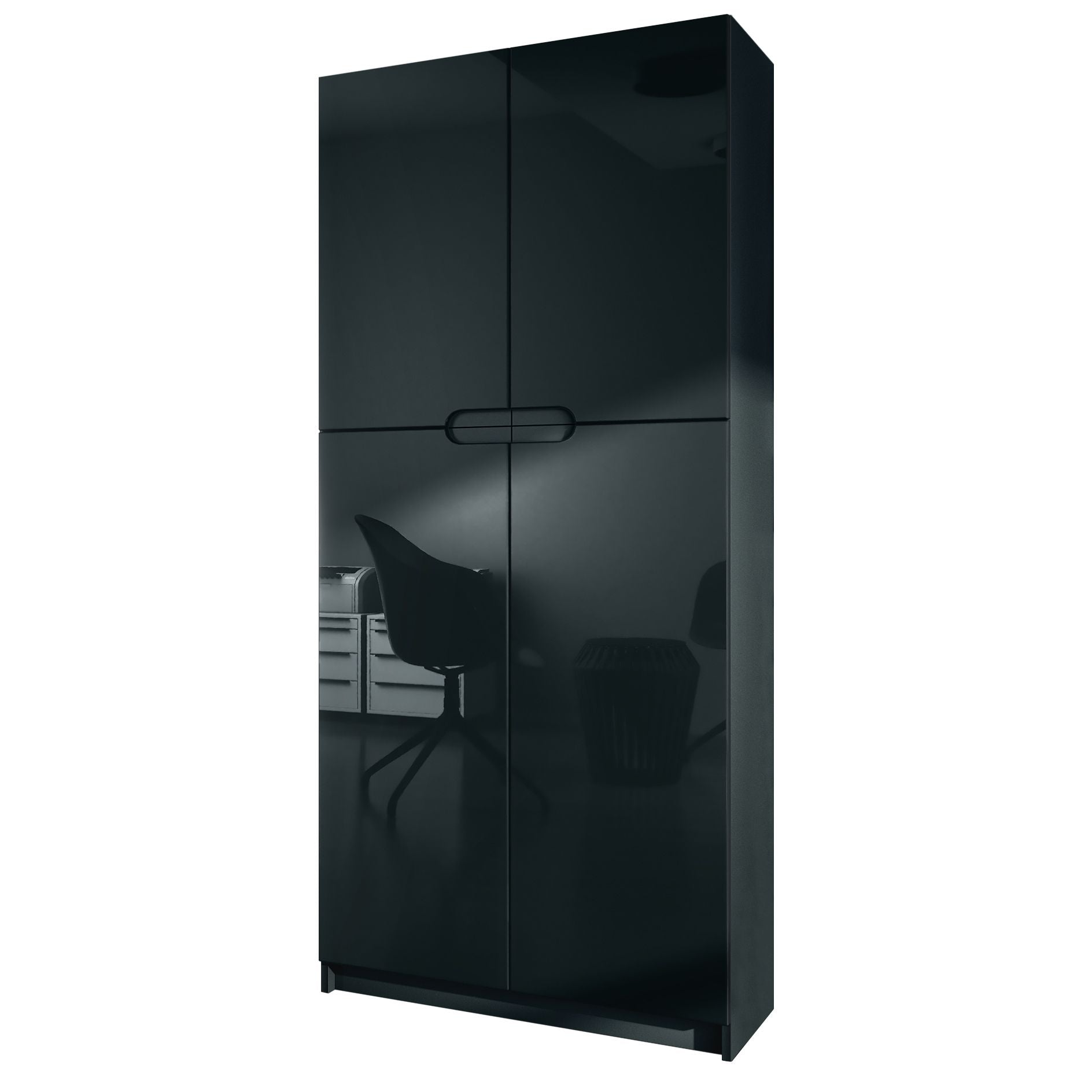 Büroschrank Locarno M1- Korpus Schwarz Matt