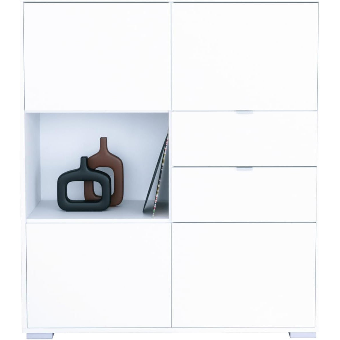 Highboard Mirallo  M1 Korpus Weiß matt