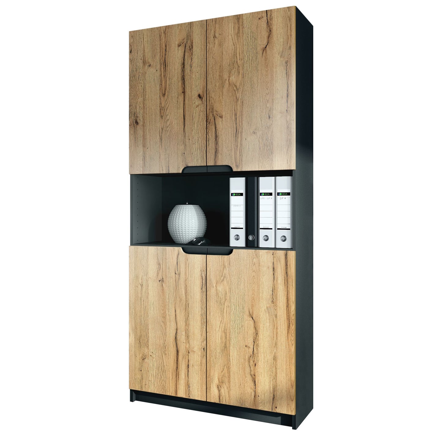 Büroschrank Locarno M2 - Korpus Schwarz matt