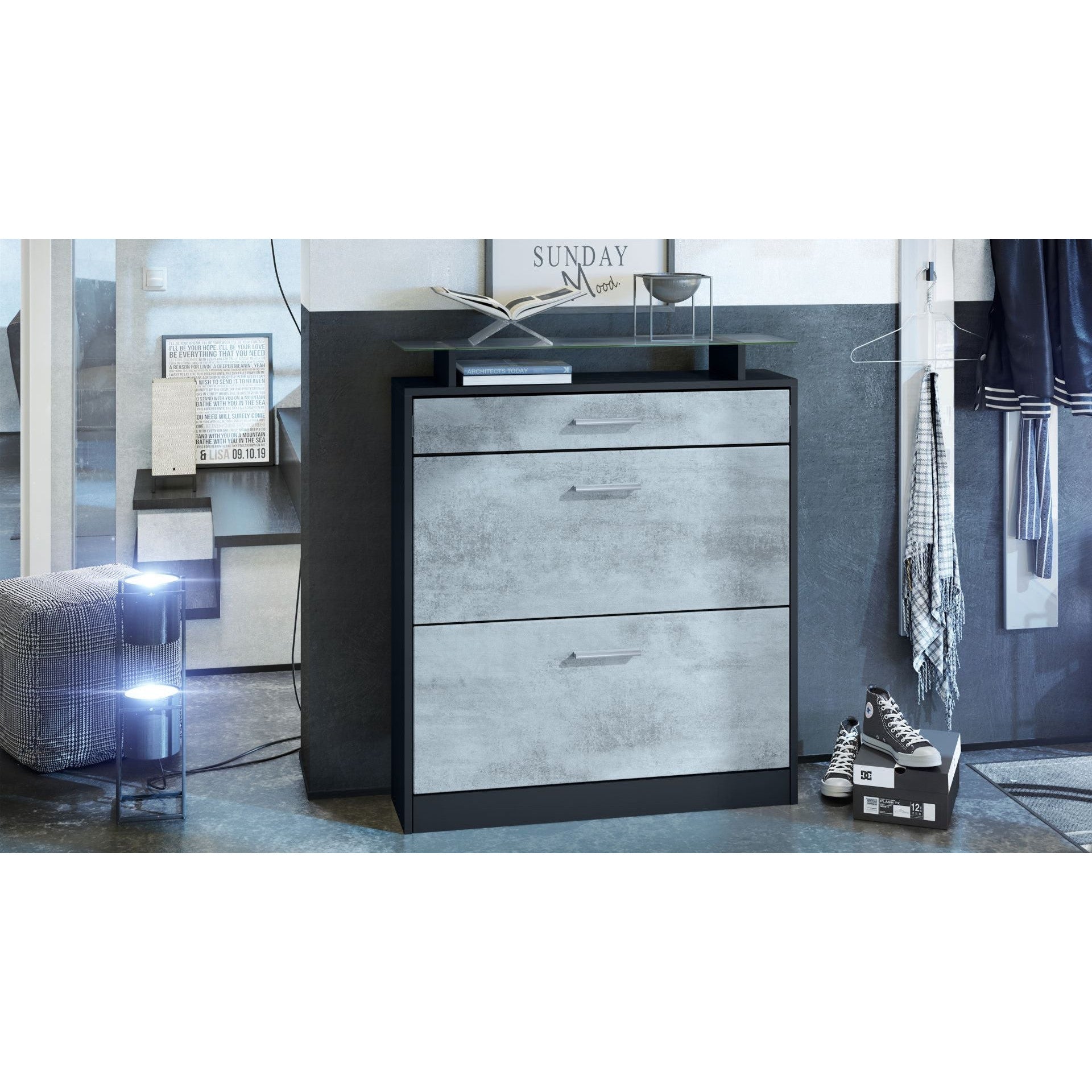 Sideboard Graz M1 - Korpus Schwarz matt