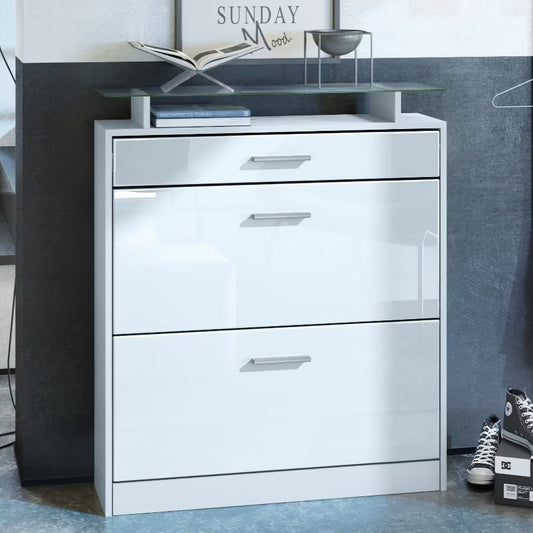 Schuhschrank Livo Weiß Hochglanz