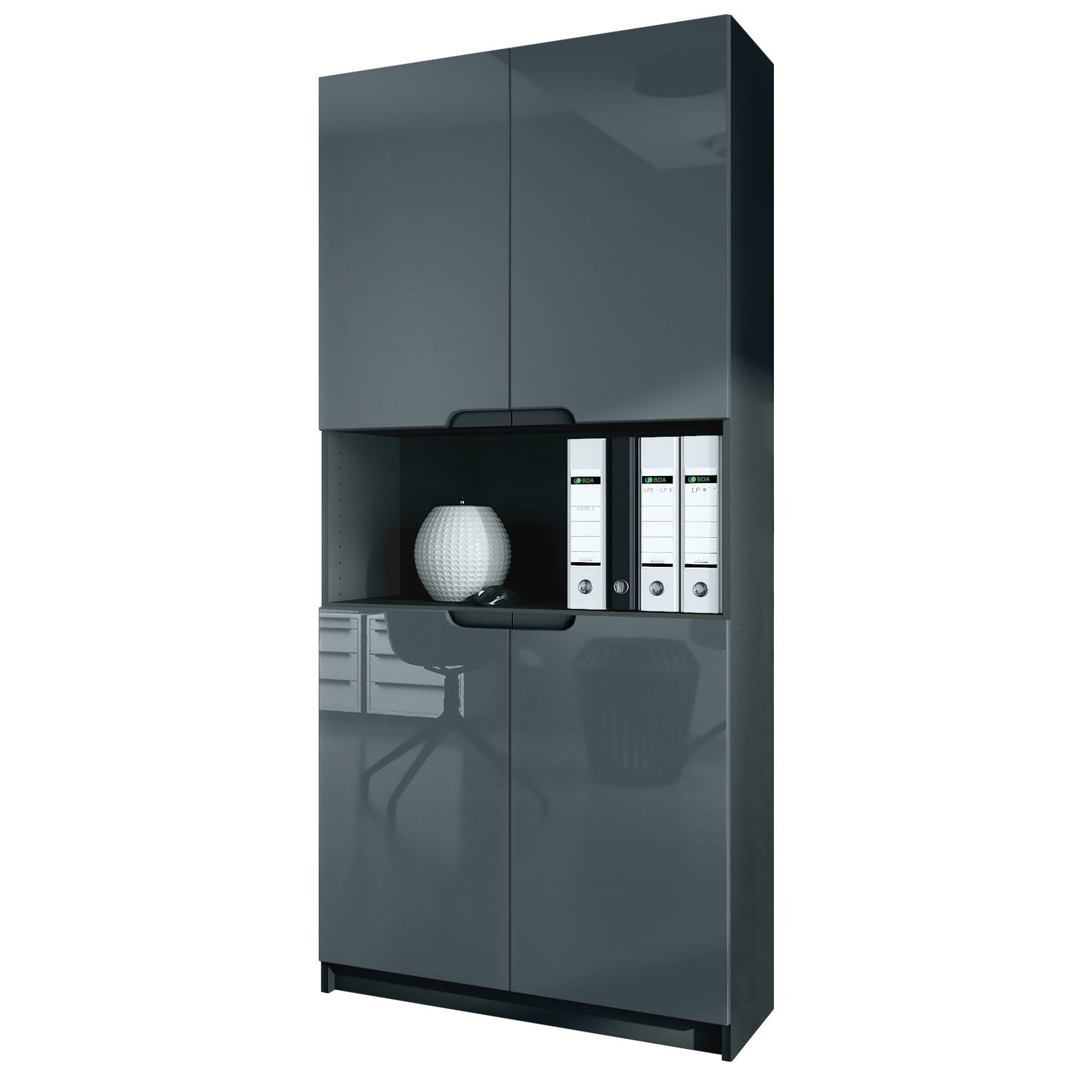 Büroschrank Locarno M2 - Korpus Schwarz matt