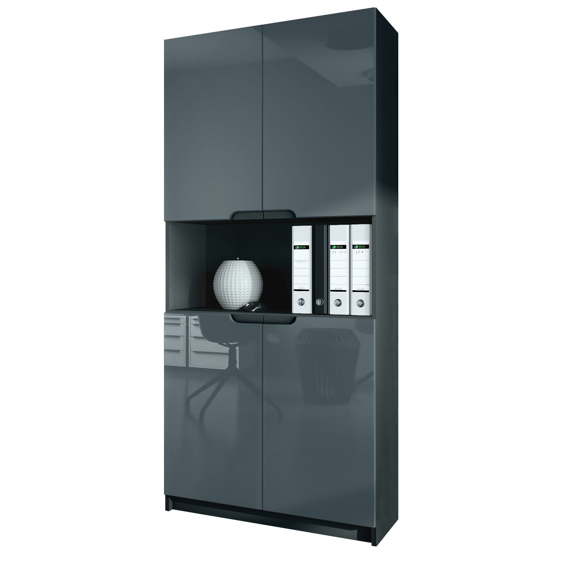 Büroschrank Locarno M2 - Korpus Schwarz matt