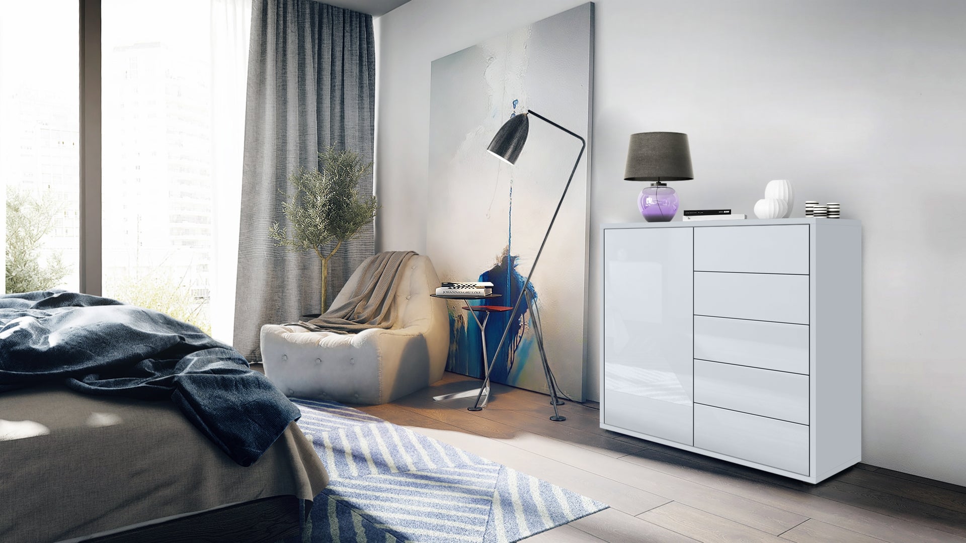 Milan M2 Kommode Korpus Weiß