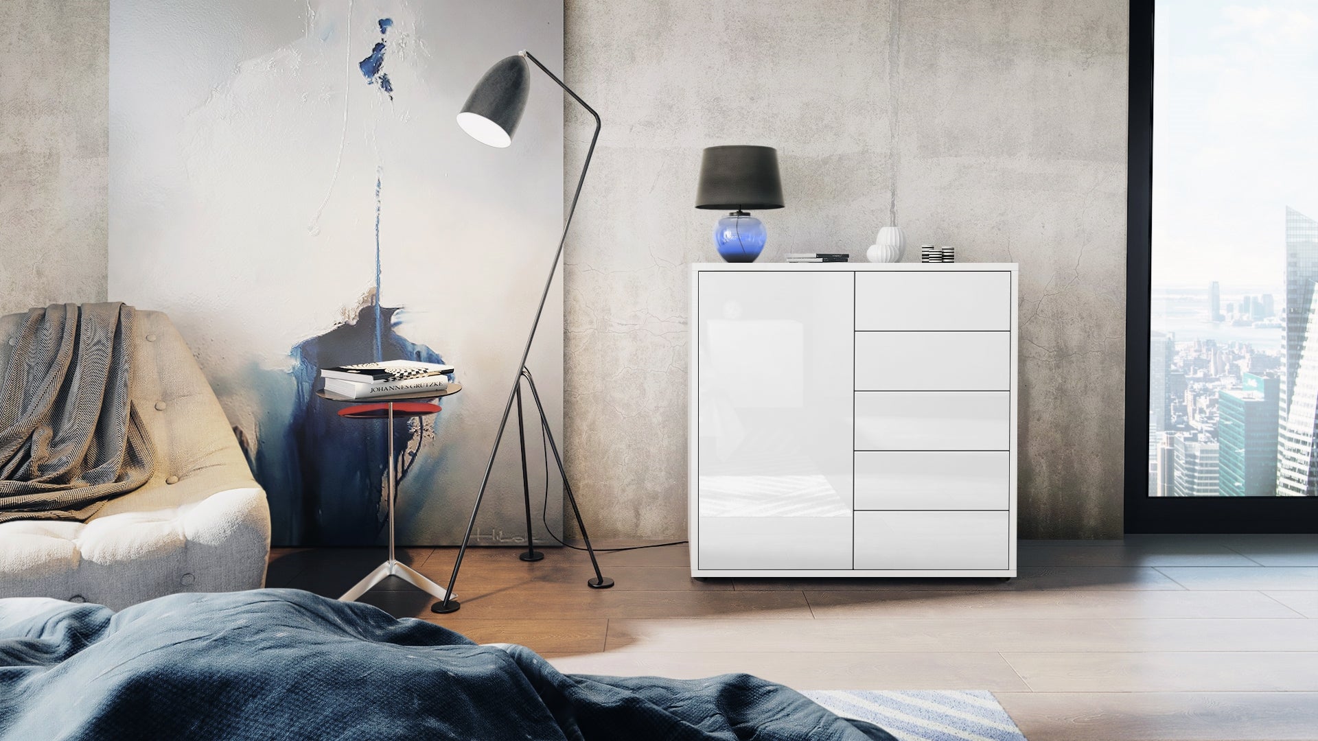 Milan M2 Kommode Korpus Weiß