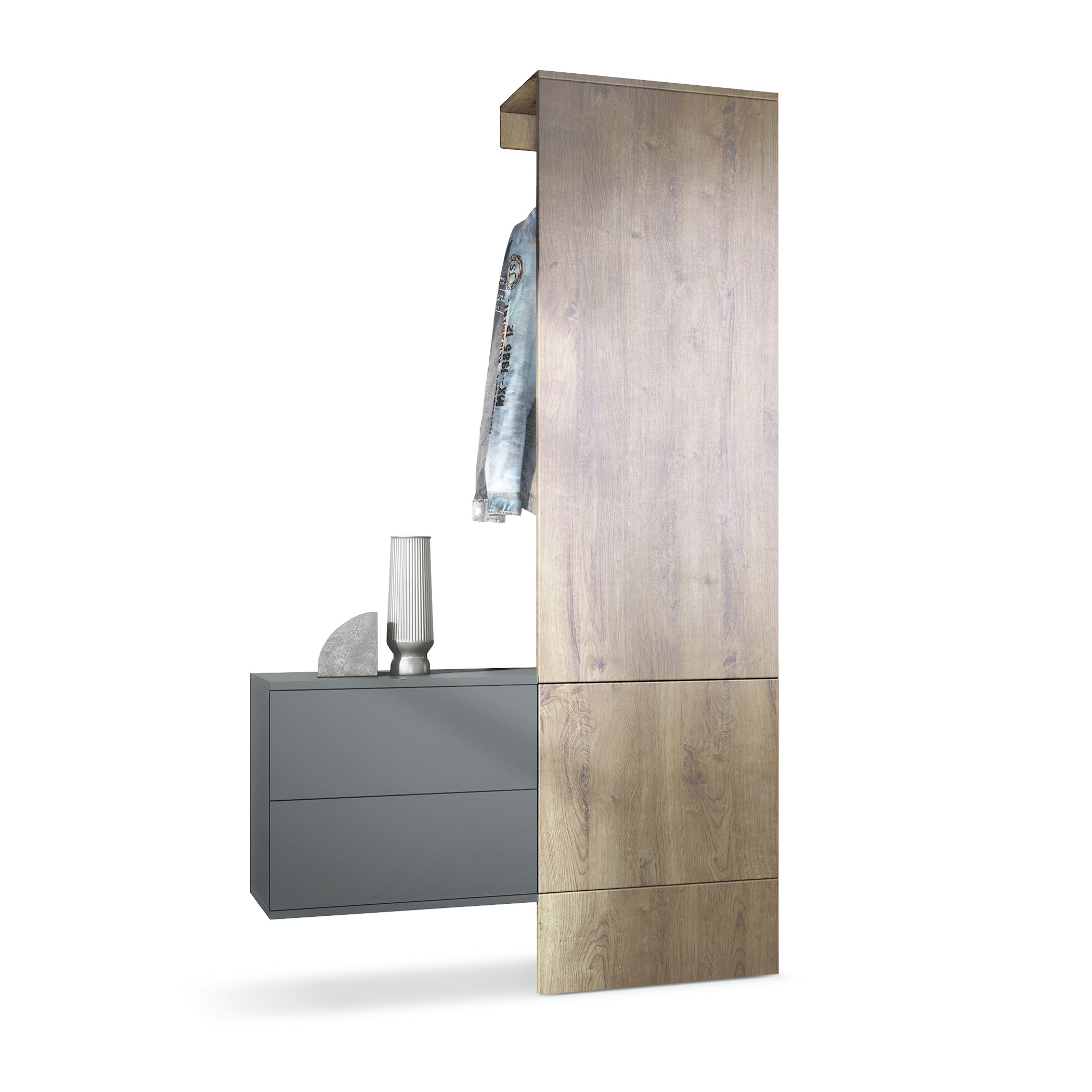 Lulea Garderobe Set 2 Korpus Anthrazit