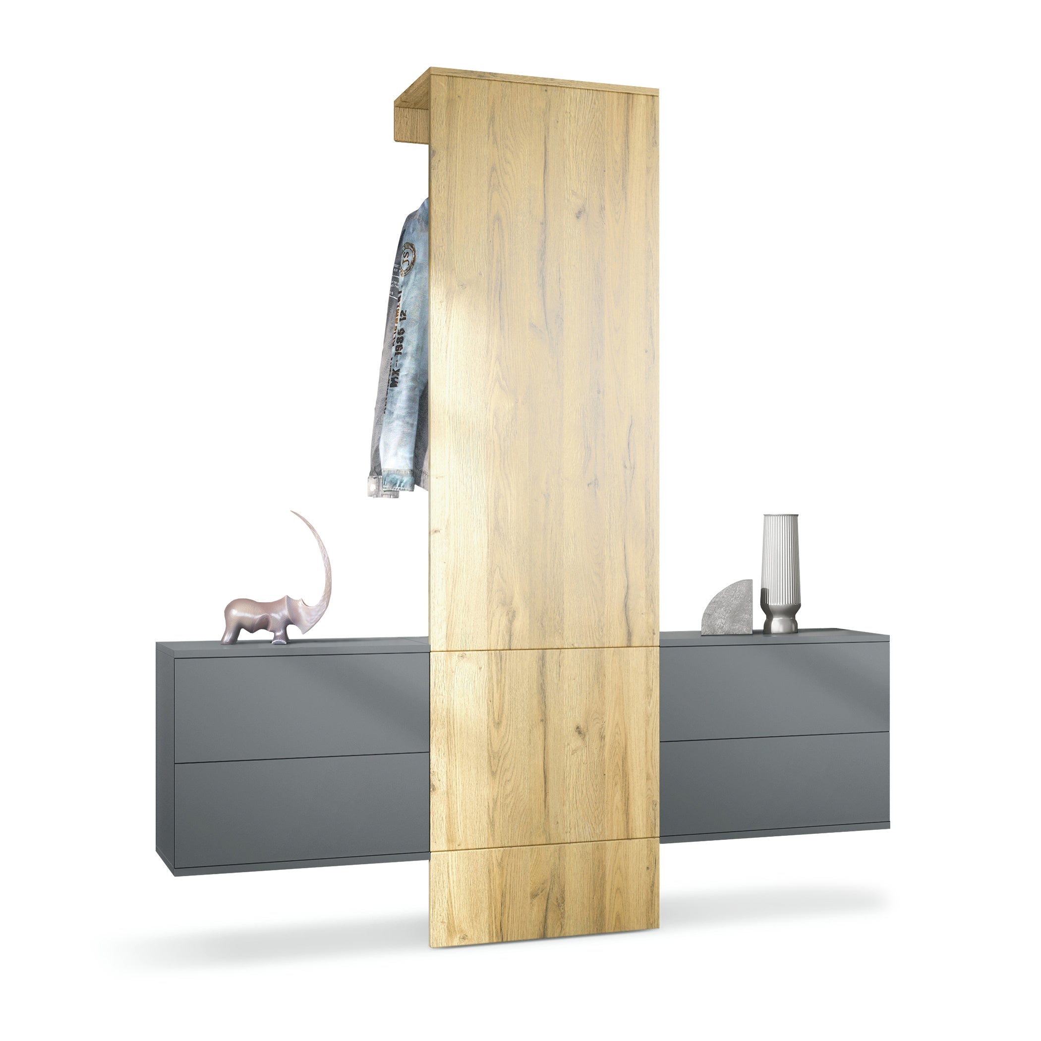 Lulea Garderobe Set 3 Korpus Anthrazit