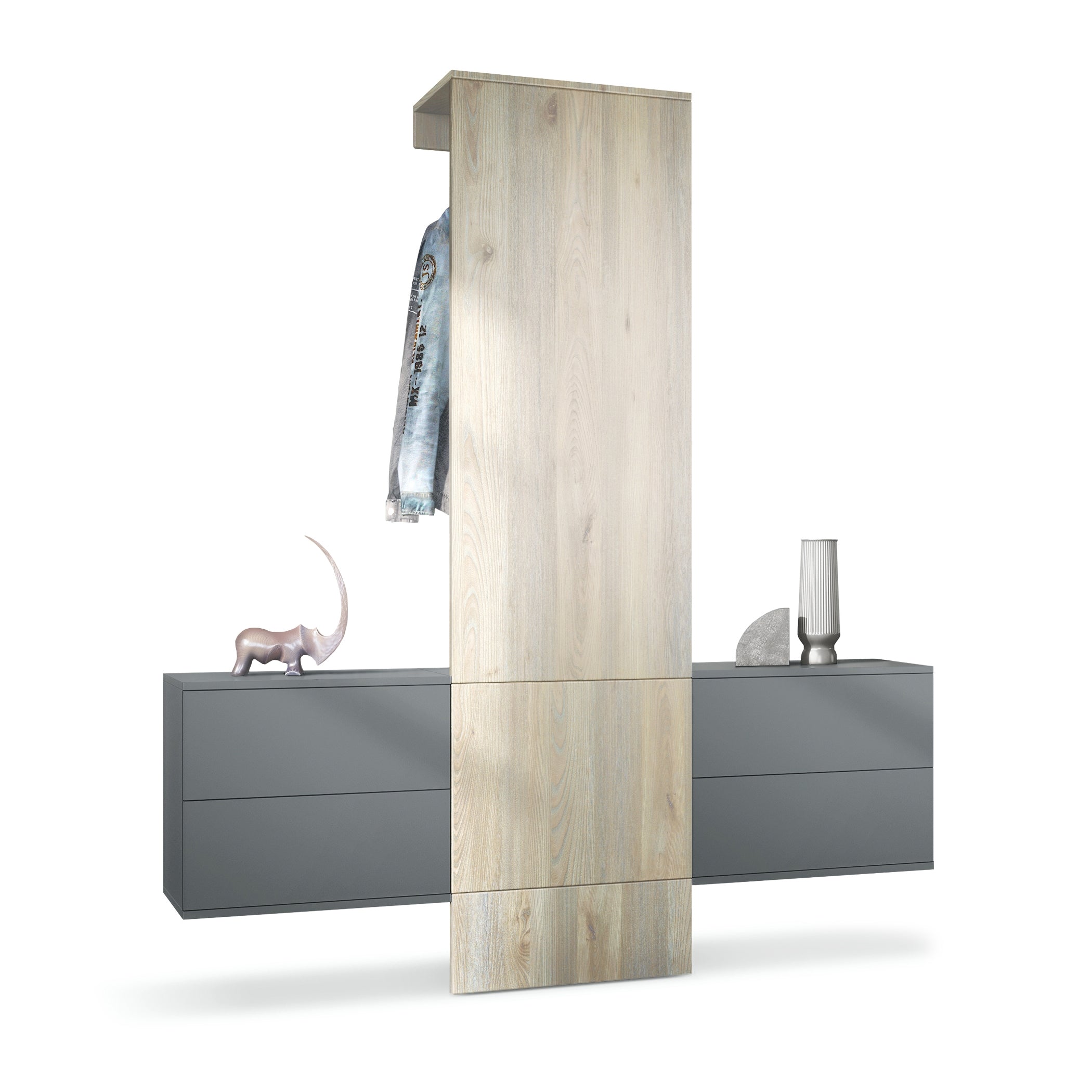 Lulea Garderobe Set 3 Korpus Anthrazit
