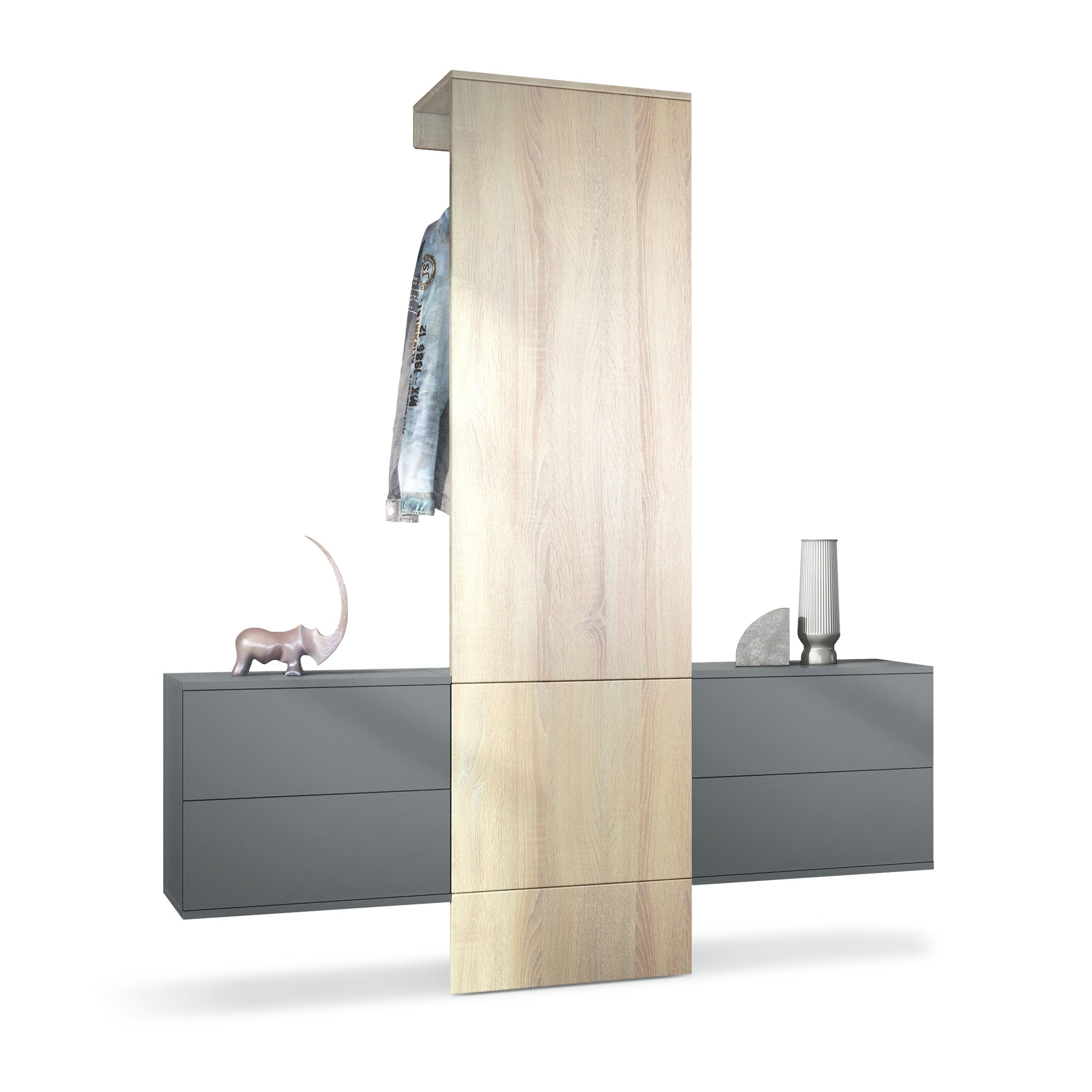 Lulea Garderobe Set 3 Korpus Anthrazit