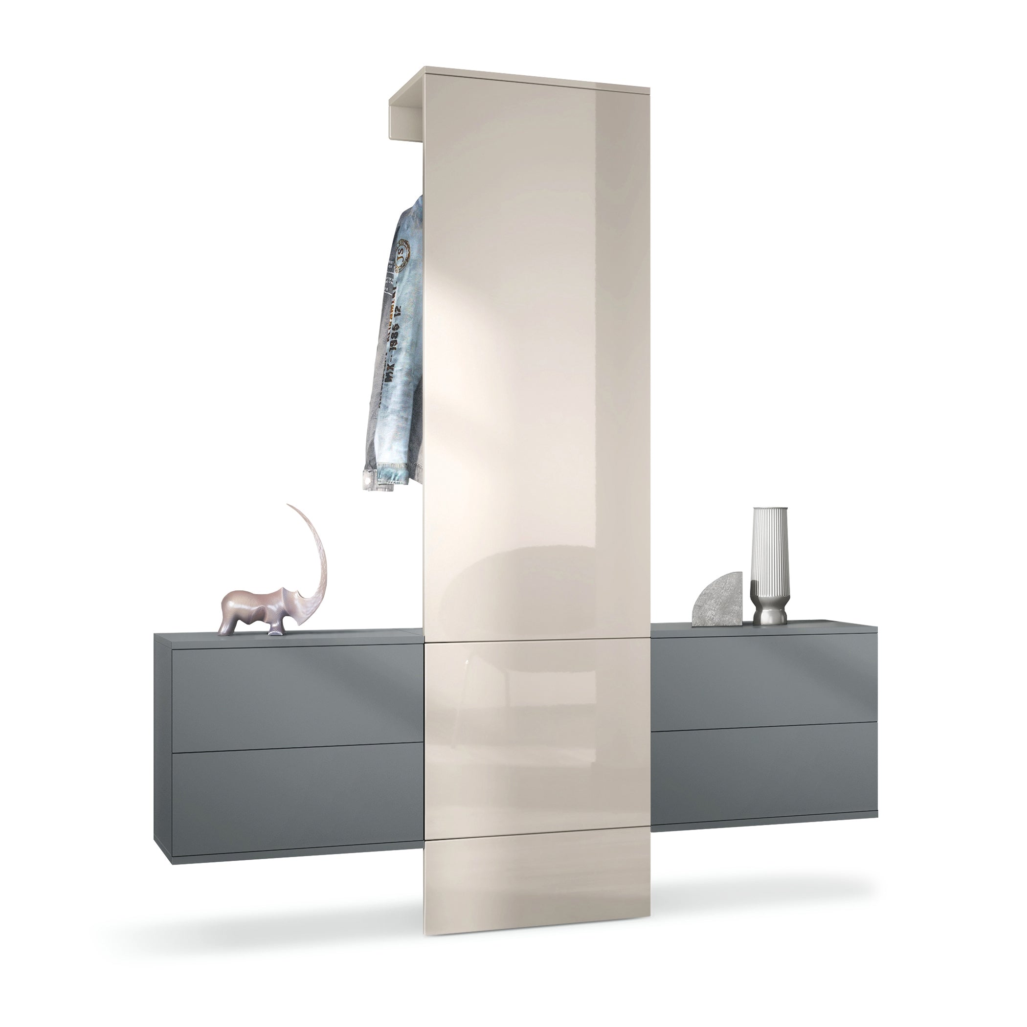 Lulea Garderobe Set 3 Korpus Anthrazit