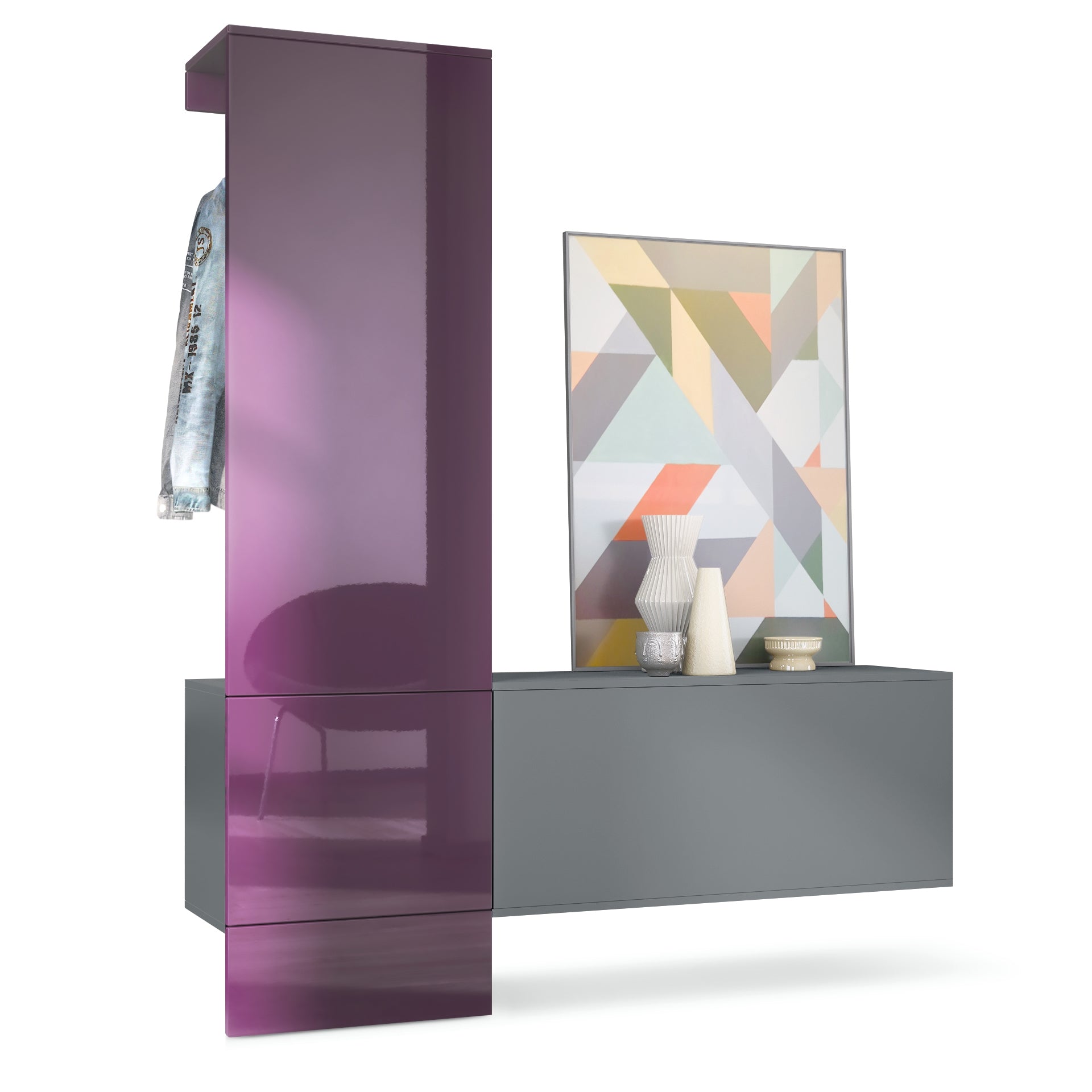 Lulea Garderobe Set 4 Korpus Anthrazit