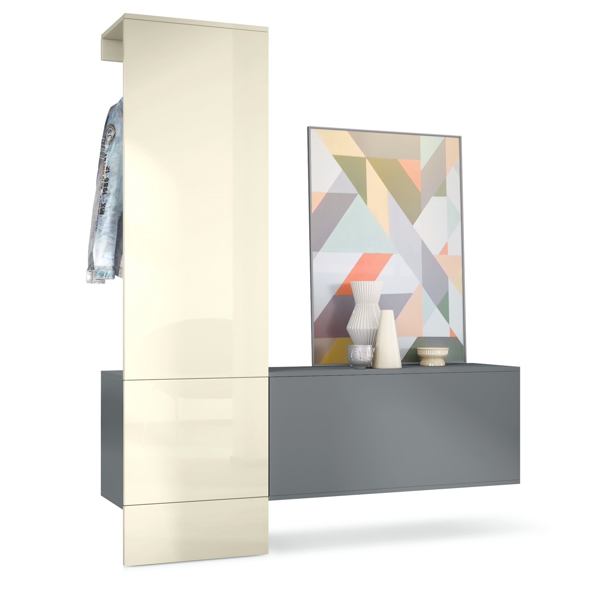 Lulea Garderobe Set 4 Korpus Anthrazit