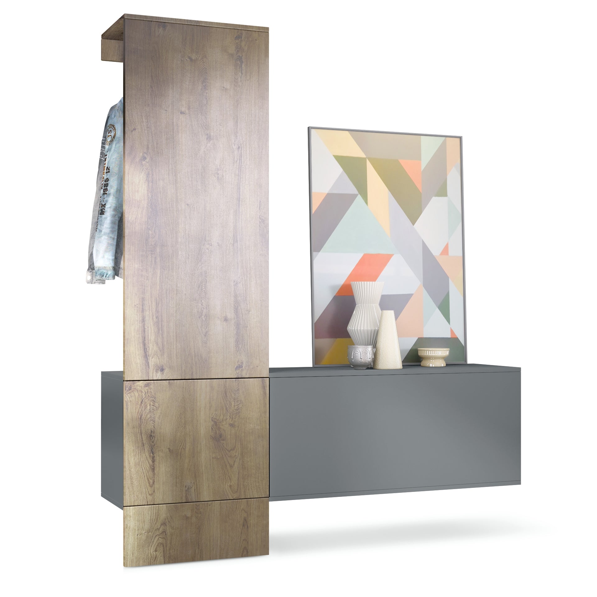 Lulea Garderobe Set 4 Korpus Anthrazit