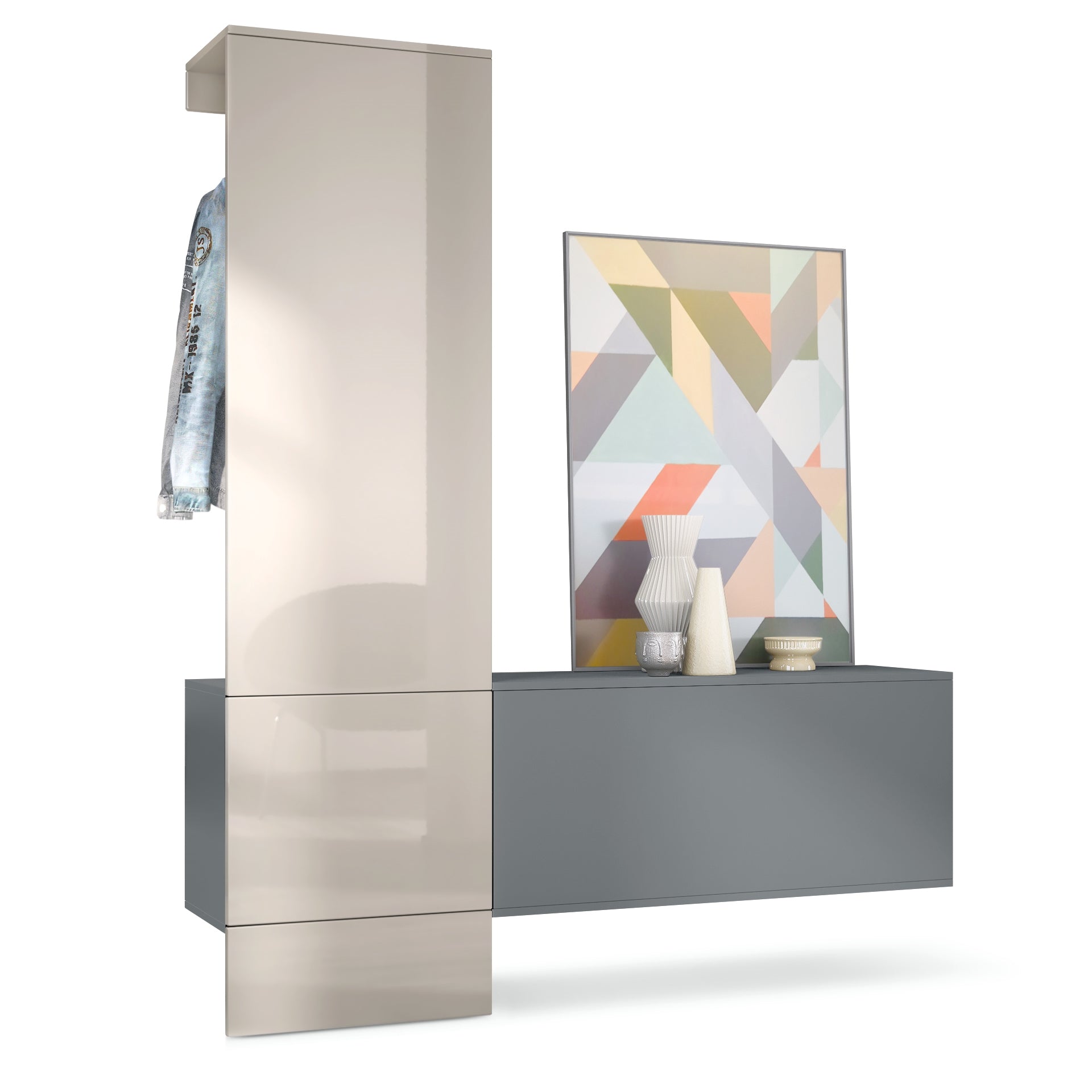 Lulea Garderobe Set 4 Korpus Anthrazit