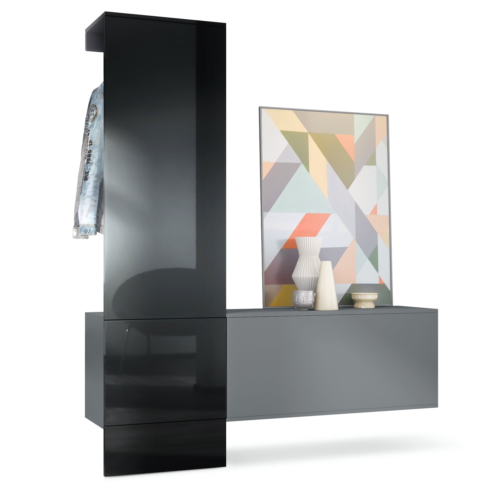 Lulea Garderobe Set 4 Korpus Anthrazit