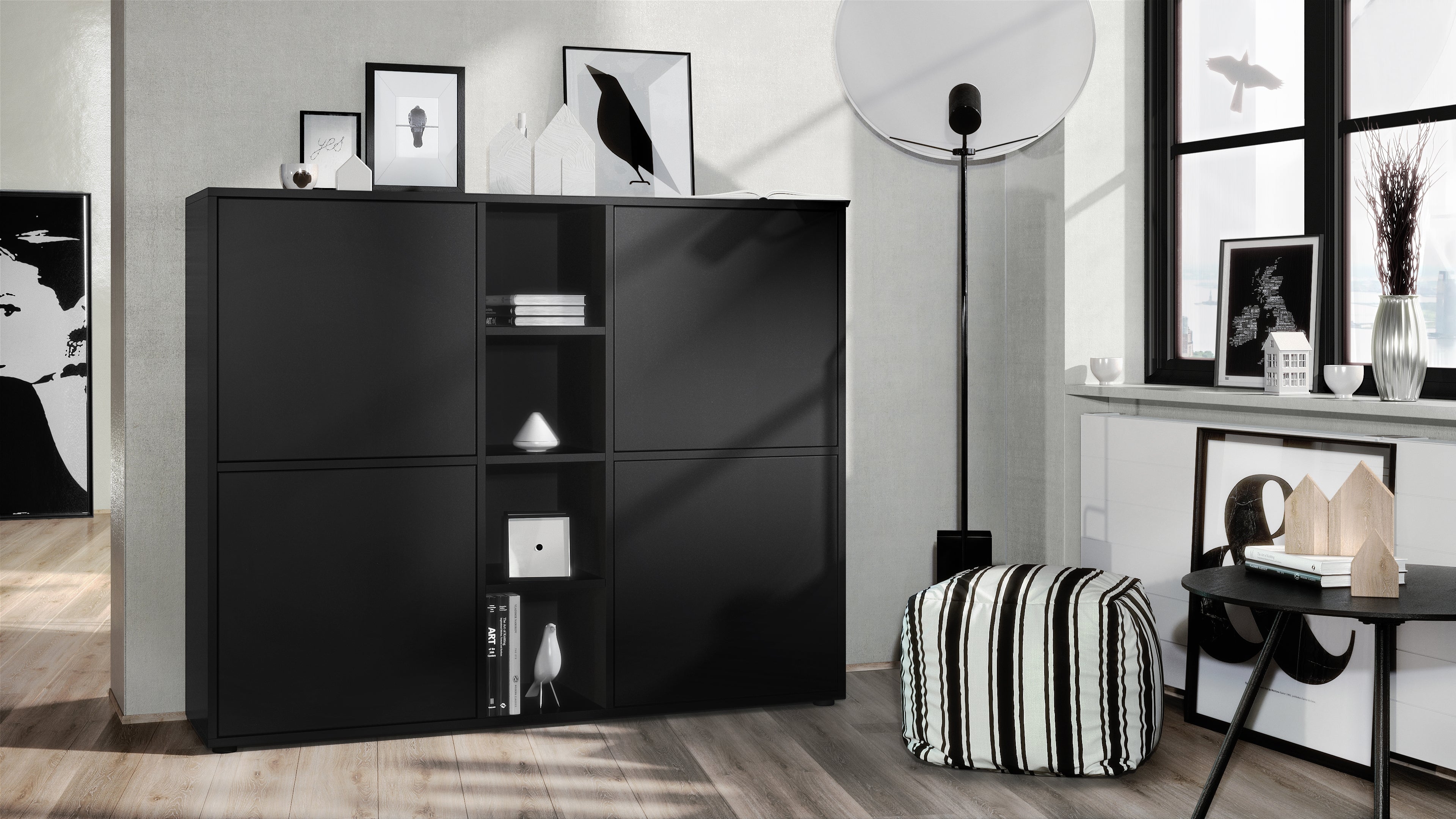 Mora Highboard M3 Korpus Schwarz