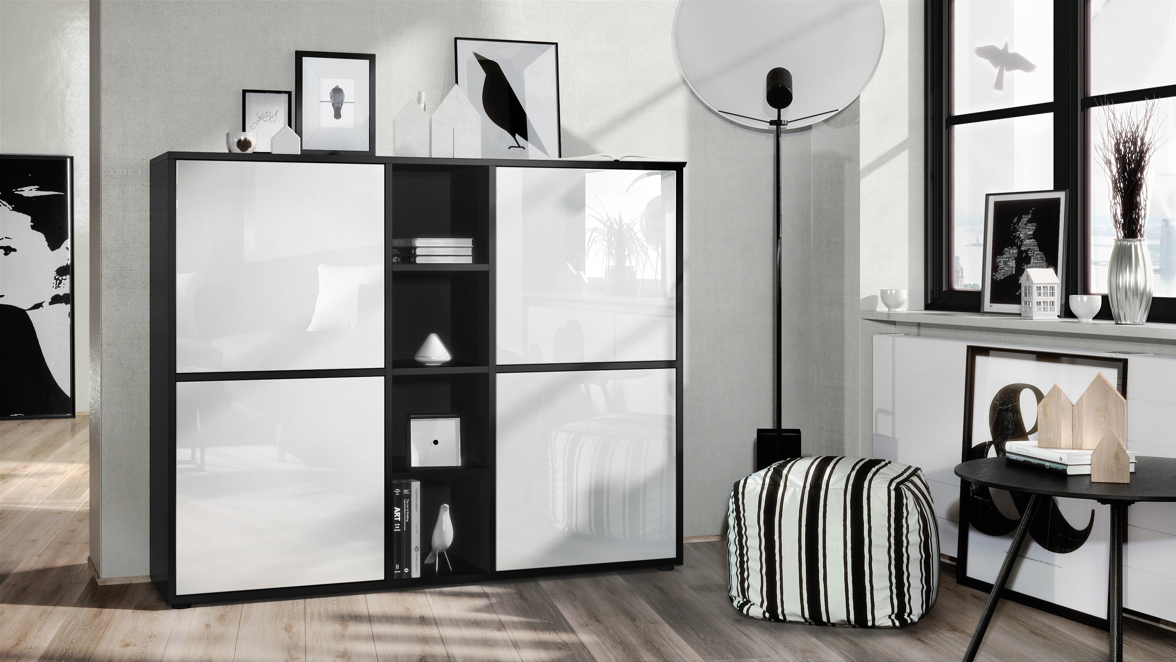Mora Highboard M3 Korpus Schwarz