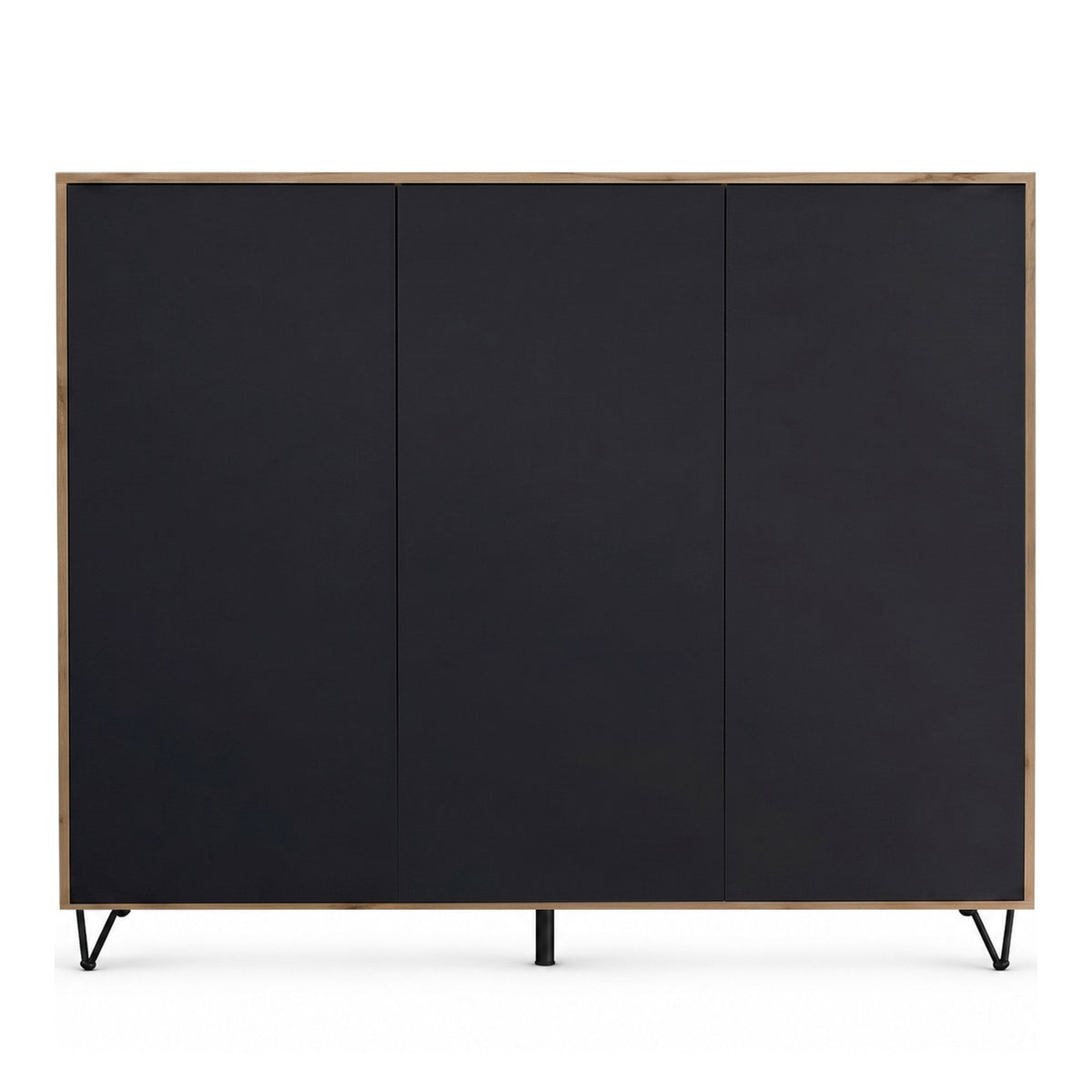 Highboard Elisa M2 - Korpus Eiche Evoke – Schwarz matt