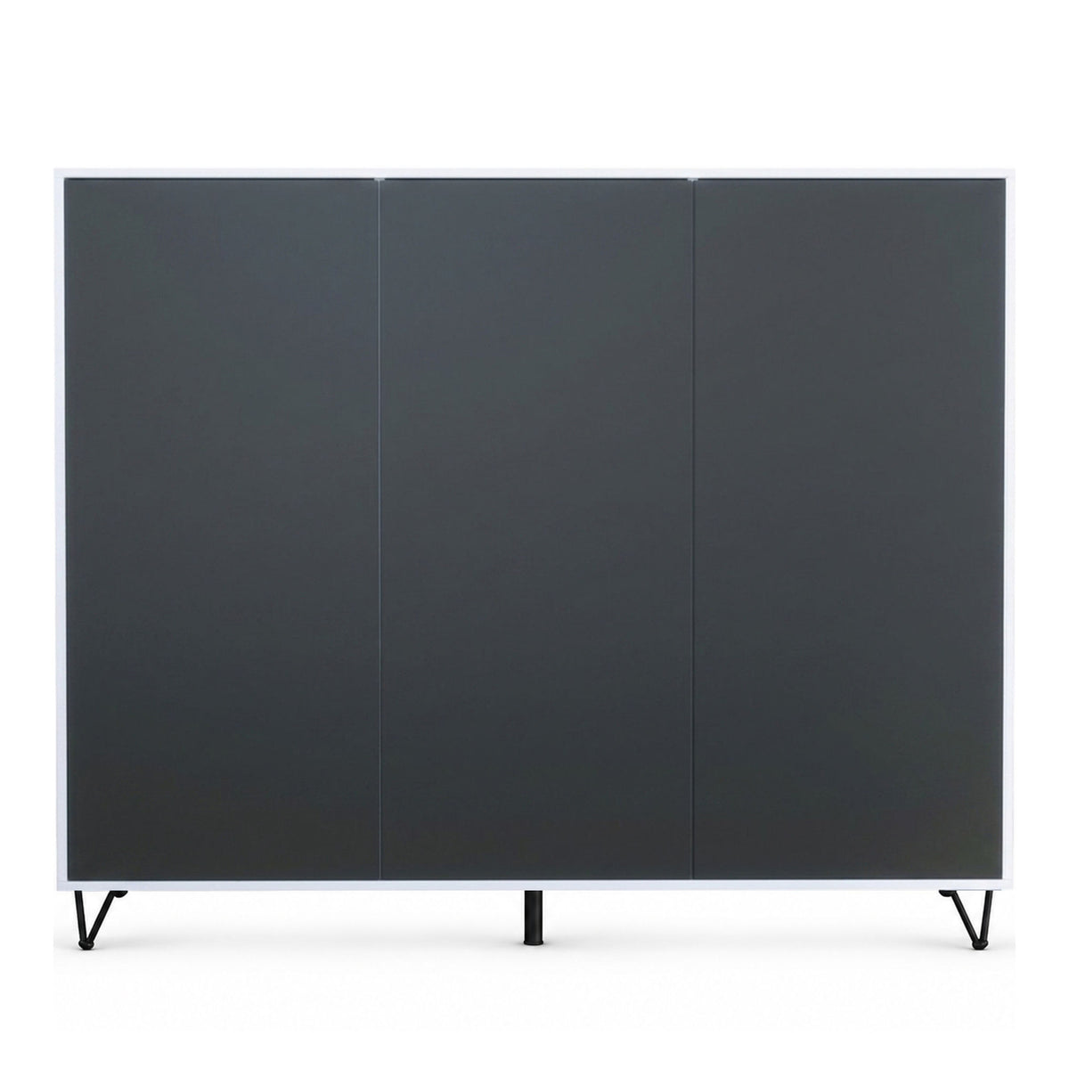 Highboard Elisa M2 - Korpus Weiß matt – Schwarz matt