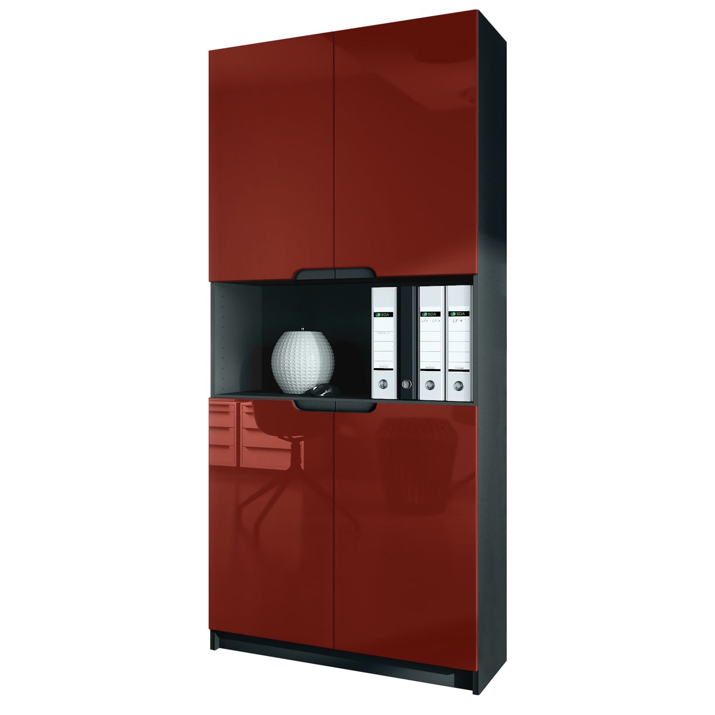 Büroschrank Locarno M2 - Korpus Schwarz matt
