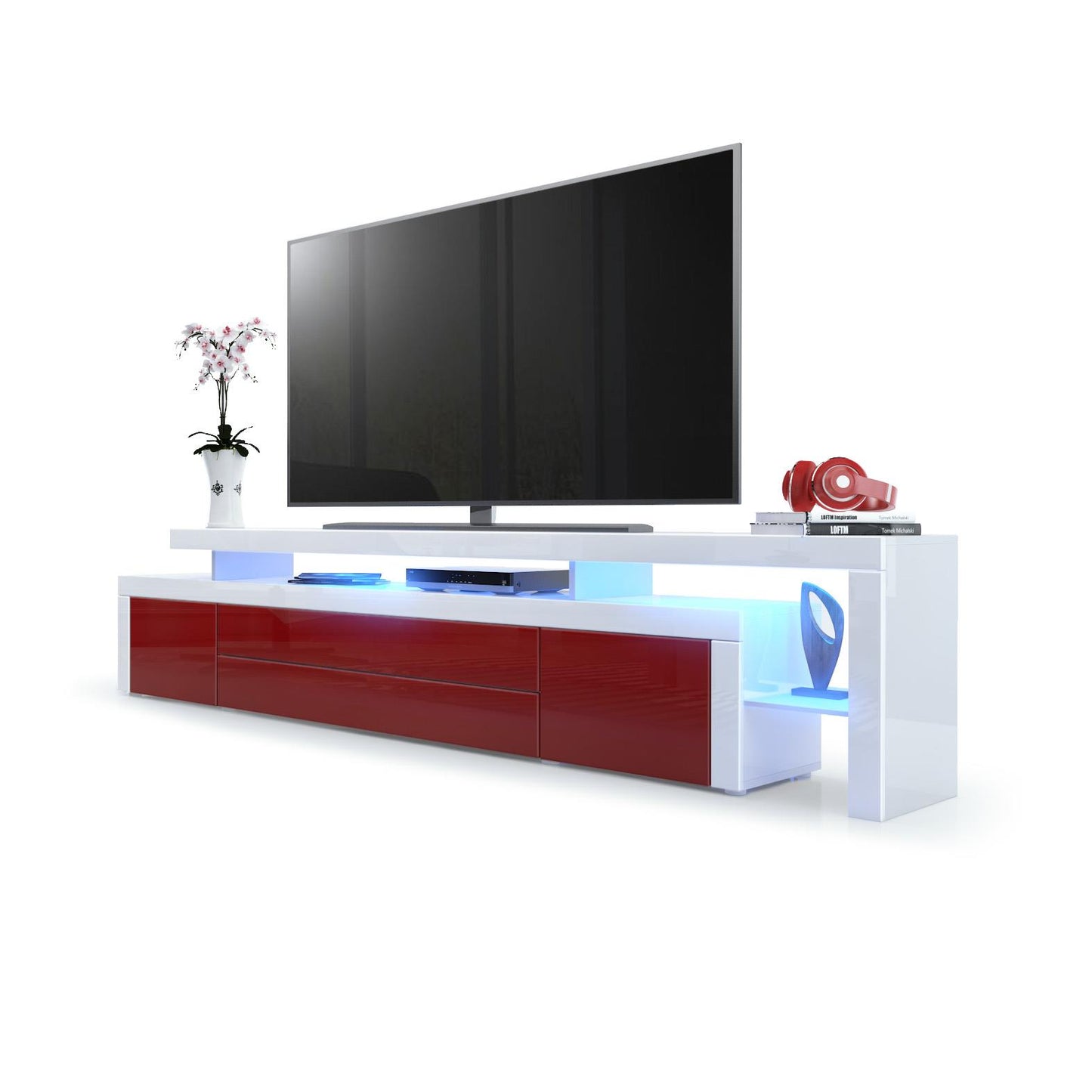 Plano TV Board Korpus Weiß mit LED