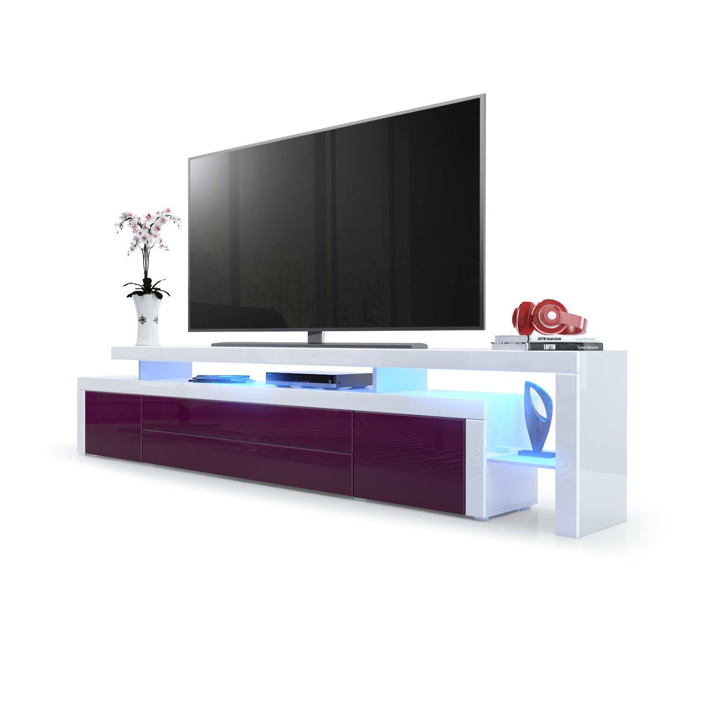 Plano TV Board Korpus Weiß mit LED