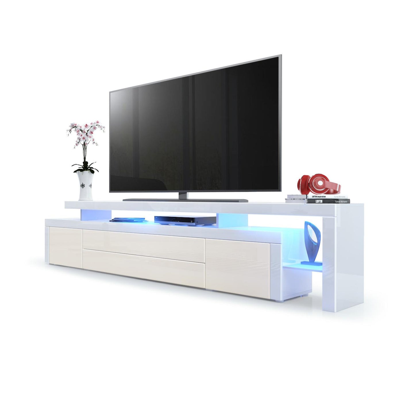 Plano TV Board Korpus Weiß mit LED