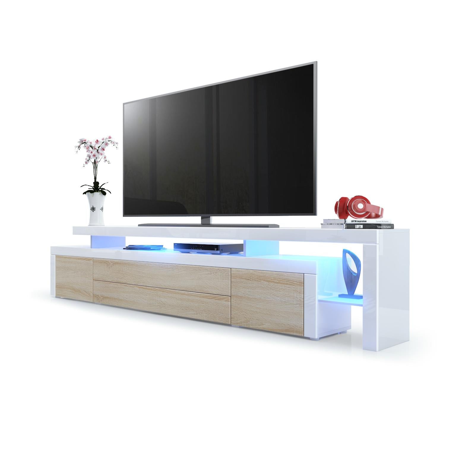 Plano TV Board Korpus Weiß mit LED
