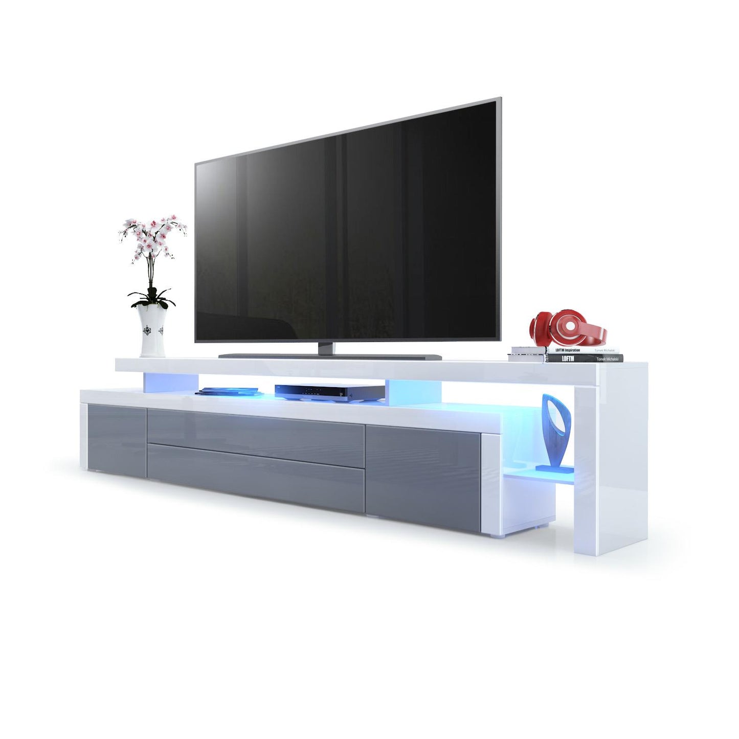 Plano TV Board Korpus Weiß mit LED