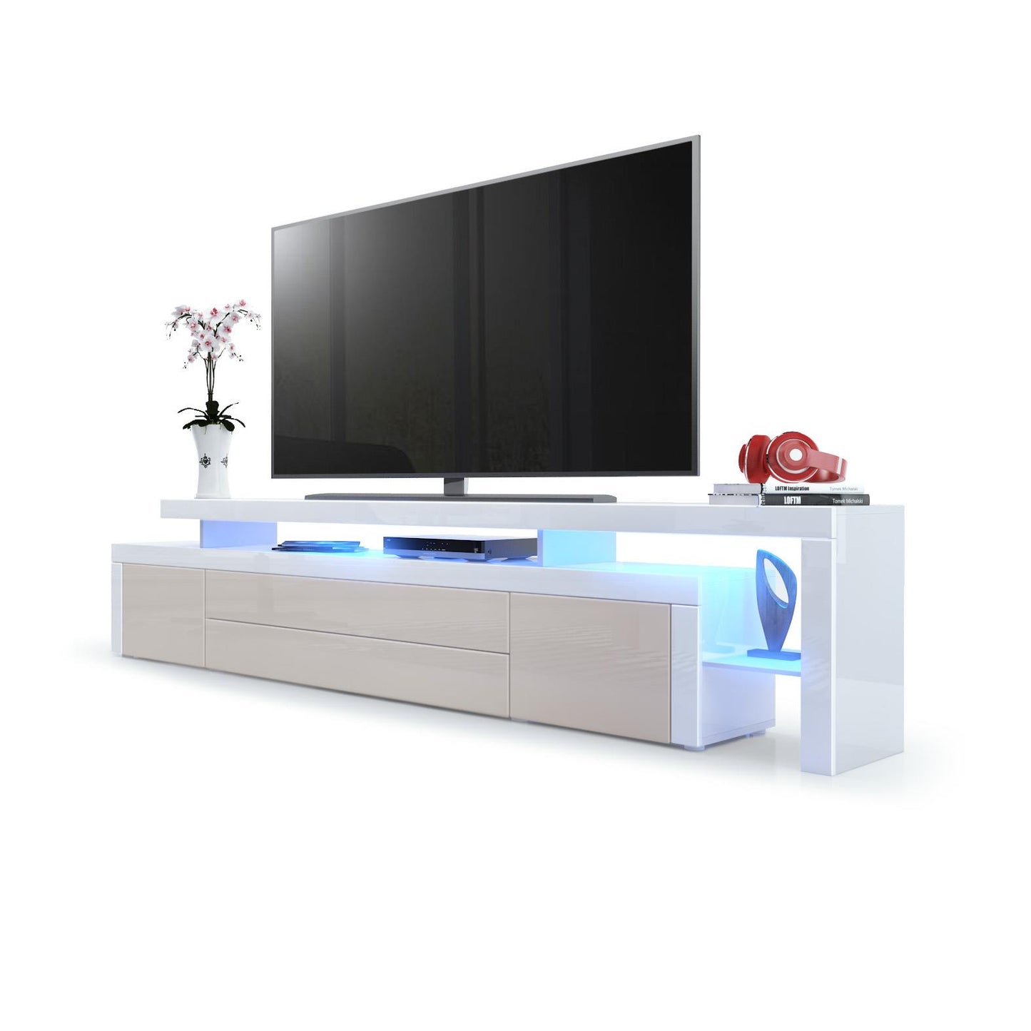 Plano TV Board Korpus Weiß mit LED
