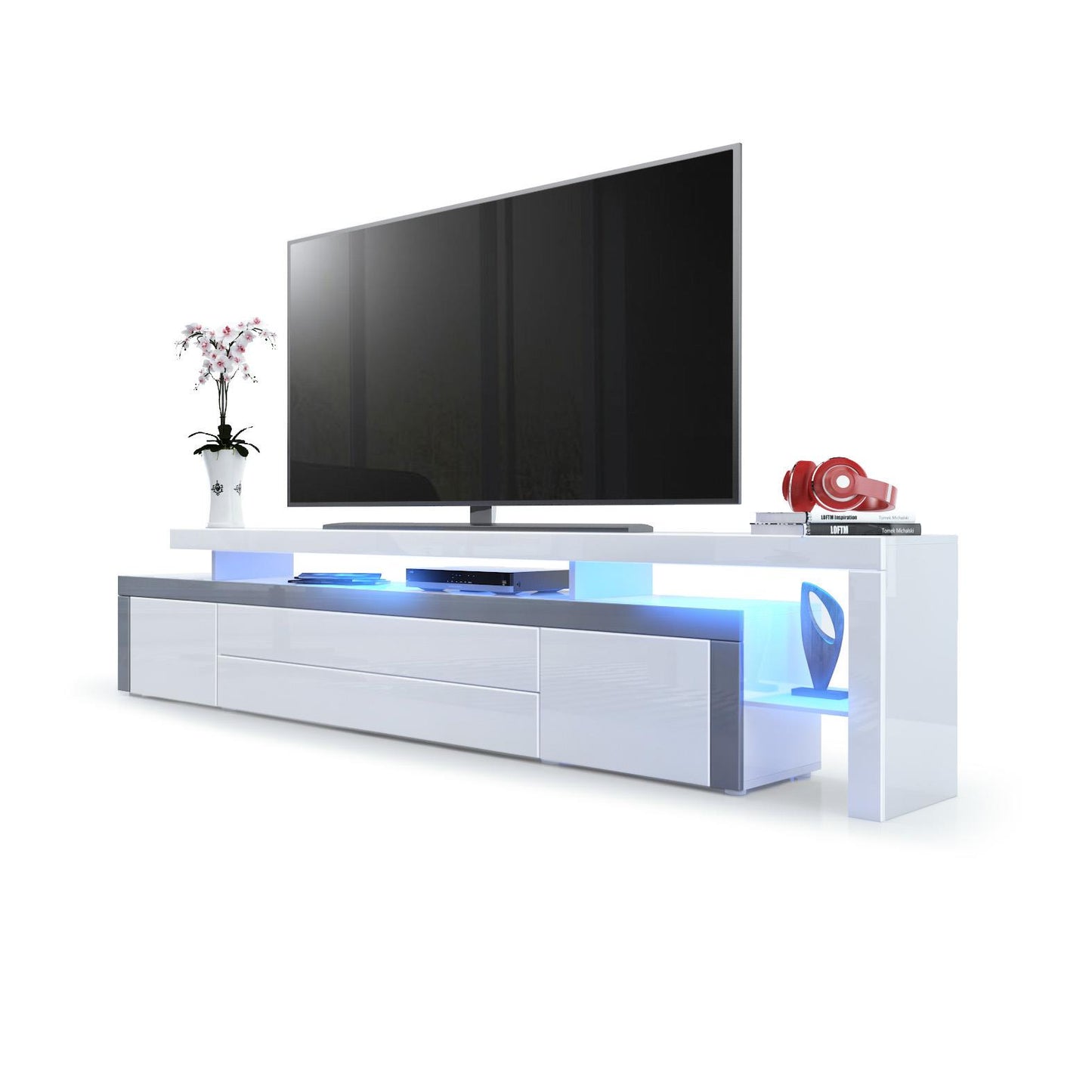 Plano TV Board Korpus Weiß mit LED