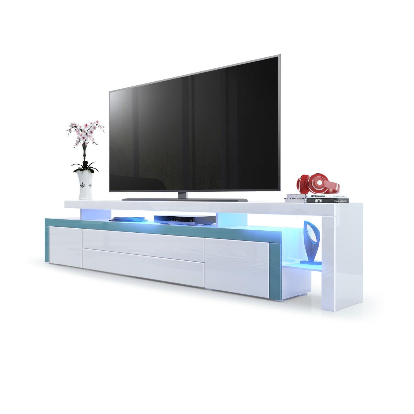 Plano TV Board Korpus Weiß mit LED