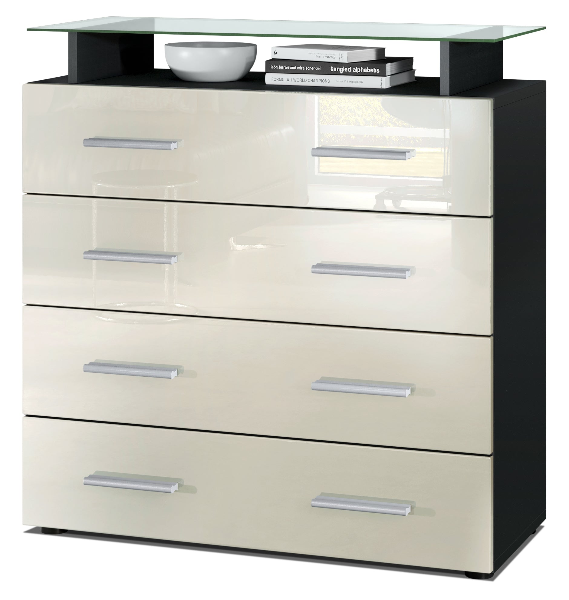 Lugano Kommode M2 Korpus Schwarz
