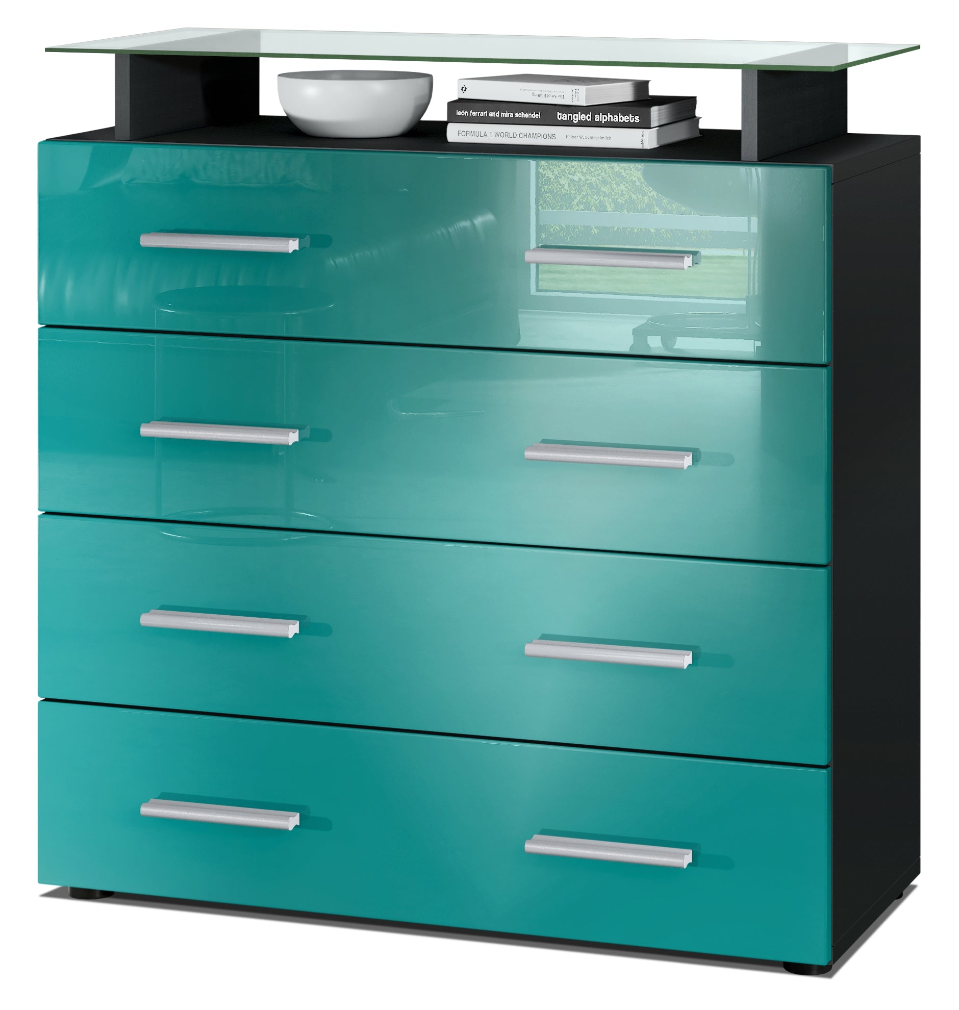 Lugano Kommode M2 Korpus Schwarz